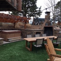 1805 Turf Pergola Hot Tub Area Built In Fireplace Area