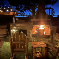 2058 Backyard Turf Fireplace Pergola