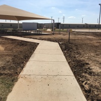 1942 Dilley Texas Turf Walkway Before
