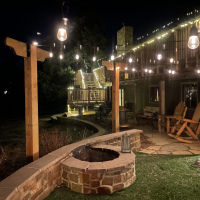 2057 Turf Firepit Stone Column and Planter Columns